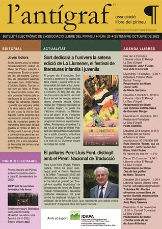 BUTLLETÍ L'ANTÍGRAF núm 25 | Actualitat  - Llibreria La Puça | Llibreria online d'Arsèguel - Comprar llibres en català online - Llibres Andorra i Pirineu