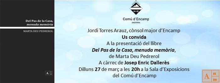 Presentació del llibre 'Del Pas de la Casa: menuda memòria' de Marta Déu Pedrerol | Llibreria La Puça | Llibreria online d'Arsèguel - Comprar llibres en català online - Llibres Andorra i Pirineu