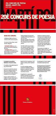 Concurs de Poesia Miquel Martí i Pol | Llibreria La Puça | Llibreria online d'Arsèguel - Comprar llibres en català online - Llibres Andorra i Pirineu