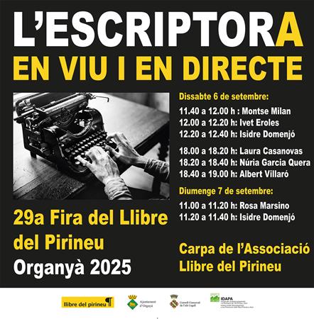 ESCRIPTOR A   en viu i en directe. Fira del Llibre del Pirineu. Organyà | Llibreria La Puça | Llibreria online d'Arsèguel - Comprar llibres en català online - Llibres Andorra i Pirineu
