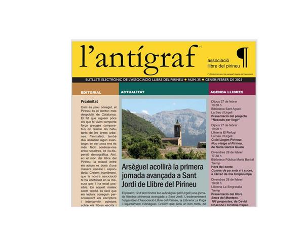 L'ANTÍGRAF 35. Butlletí de l'Associació LLIBRE DEL PIRINEU | Llibreria La Puça | Llibreria online d'Arsèguel - Comprar llibres en català online - Llibres Andorra i Pirineu