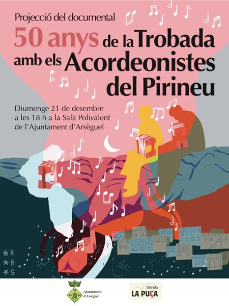 Projecció del documental 50 ANYS DE LA TROBADA AMB ELS ACORDIONISTES DEL PIRINEU | Llibreria La Puça | Llibreria online d'Arsèguel - Comprar llibres en català online - Llibres Andorra i Pirineu