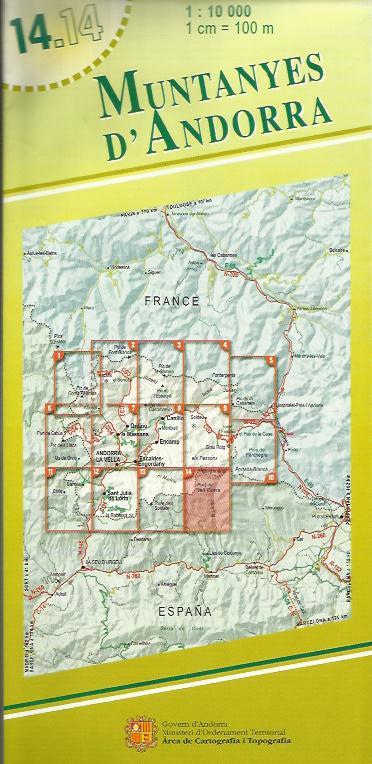 MAPA MUNTANYES D'ANDORRA NÚM. 14. 1:10.000 | 14.14 | Llibreria La Puça | Llibreria online d'Arsèguel - Comprar llibres en català online - Llibres Andorra i Pirineu