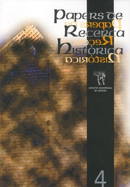 PAPERS DE RECERCA HISTORICA 4 | 3012007 | VV.AA | Llibreria La Puça | Llibreria online d'Arsèguel - Comprar llibres en català online - Llibres Andorra i Pirineu