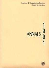 ANNALS 1991 DE L'INSTITUT D'ESTUDIS ANDORRANS. CENTRE DE BARCELONA | 9789992000120 | Llibreria La Puça | Llibreria online d'Arsèguel - Comprar llibres en català online - Llibres Andorra i Pirineu