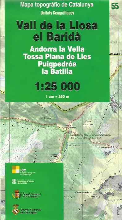 VALL DE LA LLOSA.EL BARIDA (ANDORRA LA VELLA.TOSSA PLANA DE LLES.PUIGPEDROS.LA BATLLIA) 1:25 000 | 8414774320226 | Llibreria La Puça | Llibreria online d'Arsèguel - Comprar llibres en català online - Llibres Andorra i Pirineu