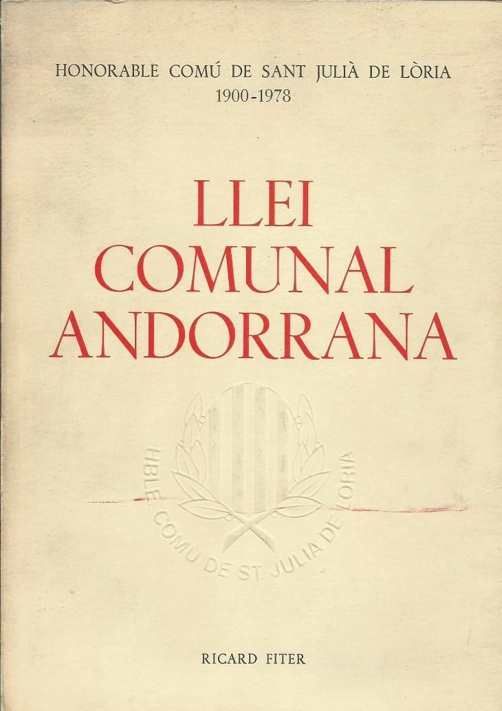 LLEI COMUNAL ANDORRANA | 47071979 | FITER, RICARD | Llibreria La Puça | Llibreria online d'Arsèguel - Comprar llibres en català online - Llibres Andorra i Pirineu