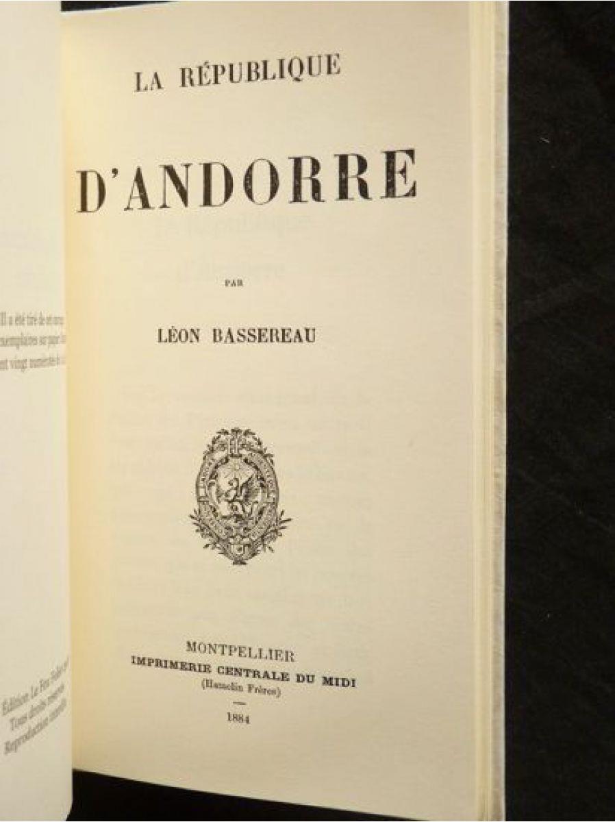 REPUBLIQUE D'ANDORRE | bas1884 | BASSEREAU, LEON | Llibreria La Puça | Llibreria online d'Arsèguel - Comprar llibres en català online - Llibres Andorra i Pirineu
