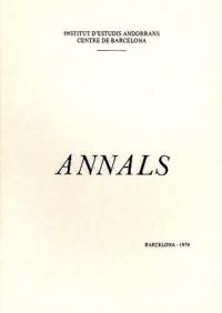 ANNALS 1979 DE L'INSTITUT D'ESTUDIS ANDORRANS.  CENTRE DE BARCELONA | 61871980 | Llibreria La Puça | Llibreria online d'Arsèguel - Comprar llibres en català online - Llibres Andorra i Pirineu